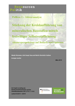 Publikationscover: Stärkung der Kreislaufführung von mineralischen Baustoffen mittels freiwilliger Selbstverpflichtung.